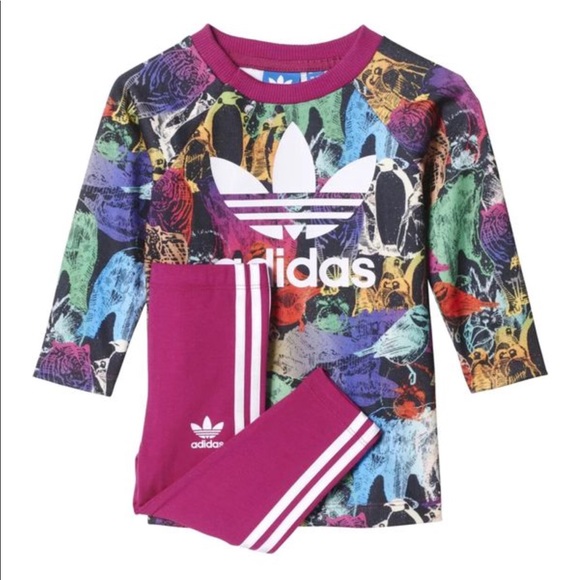 adidas Other - Adidas Originals Animal Dress Set Girls size 4T 2T